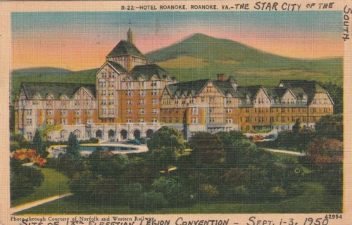 Vintage Used Postcard: 1949 Hotel Roanoke, Roanoke, VA