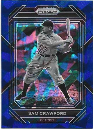 2023 PRIZM SAM CRAWFORD BLUE CRACKED ICE PRIZM REFRACTOR CARD