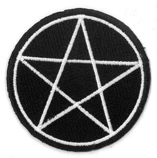 NEW Pentacle Pentagram Star IRON ON Patch Clothing Embroidery Applique Wicca FREE SHIPPING