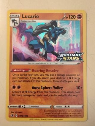 Lucario swsh186 prerelease holo nm pokemon