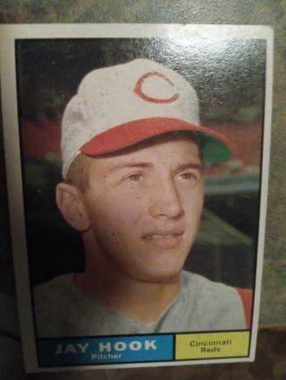 1961 TOPPS JAY HOOK CINCINNATI REDS BASEBALL CARD# 162