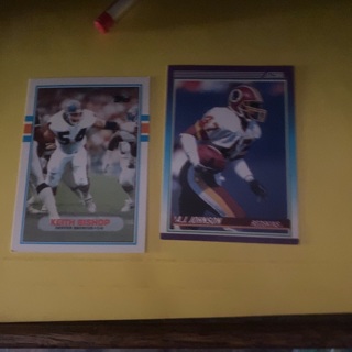 Two football trading cards