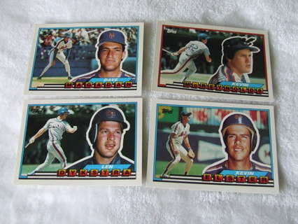 1989 New York Mets Team Topps Big Card Lot of 4