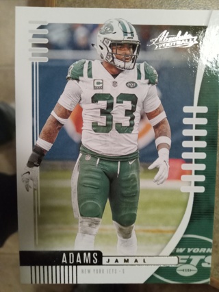 2019 PANINI ABSOLUTE JAMAL ADAMS NEW YORK JETS FOOTBALL CARD# 12