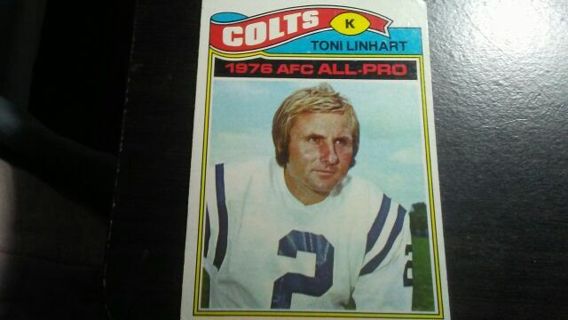 1977 TOPPS-1976 AFC ALL PRO TONI LINHART COLTS FOOTBALL CARD# 190