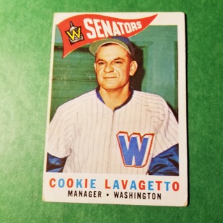 1960 - TOPPS BASEBALL CARD NO. 221 - COOKIE LAVAGETTO MGR. - SENATORS