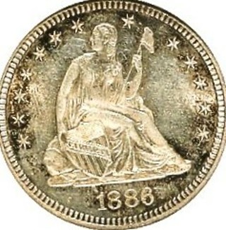 1886  P Quarter, Sitting Liberty. Very Nice, Scarce Date, Refundable, Insured