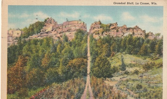 Vintage Used Postcard: 1949 Grandad Bluff, La Crosse, WI