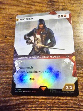 Magic the gathering mtg Arno Dorian borderless foil card Assassins Creed