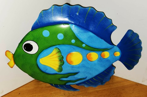 Colorful FISH wall decoration - size 12" x 11" made in China