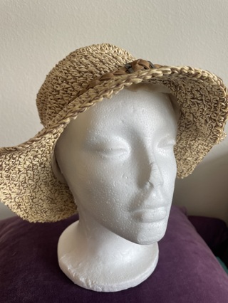 SUMMER HAT FOR WOMEN w/leather accent band - Easy to travel with 