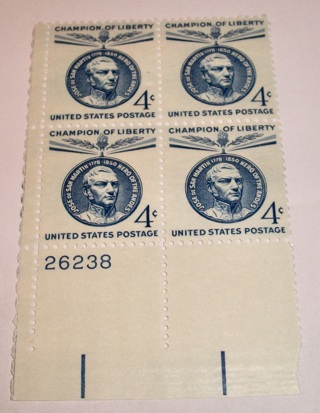 Scott #1125 Jose de San Martin, Pane of 4 Useable 4¢ US Postage Stamps