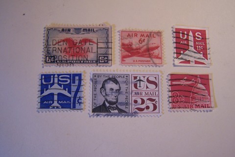Lot of 6 Older US Airmail Stamps - 1938-1971