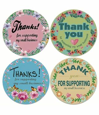 ➡️⭕SPECIAL⭕NEW⭕(32) 1" FLORAL THANK YOU STICKERS!!⭕