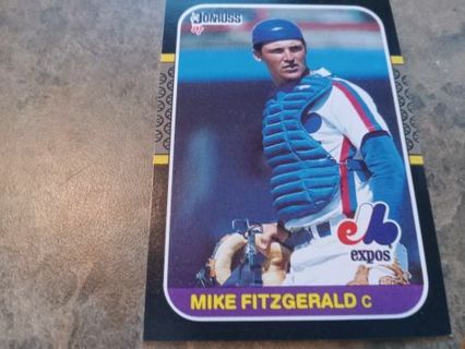 1987 DONRUSS MIKE FITZGERALD MONTREAL EXPOS BASEBALL CARD# 345