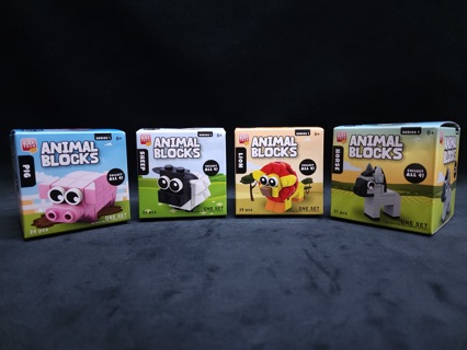 Lot of 4 New Box Set Compatible Block Tech Building Animal Blocks Series 1