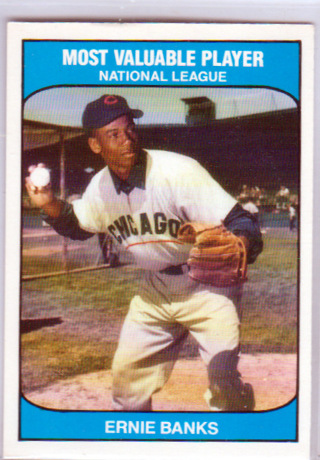 Ernie Banks,1985 TCmA MVP Card, Chicago Cubs, (L3)