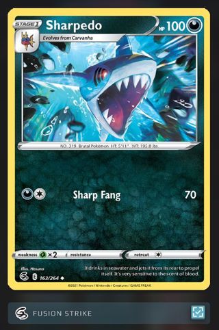 2021 Pokémon "Sharpedo" #163/264 Card