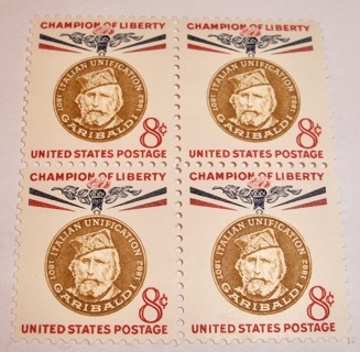 Scott #1169, Giuseppe Garibaldi, Pane of 4 Useable 8¢ US Postage Stamps