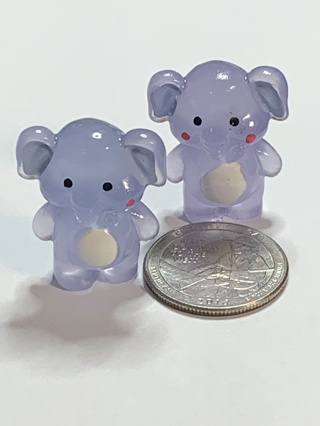 ELEPHANTS~#5~SET OF 2 ELEPHANTS~GLOW IN THE DARK~FREE SHIPPING!