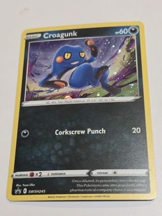 Pokemon Croagunk holo promo card Swsh245