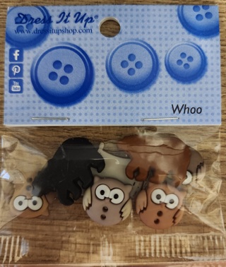 NEW - Dress It Up - Owl & Bear Buttons - 7 in package 