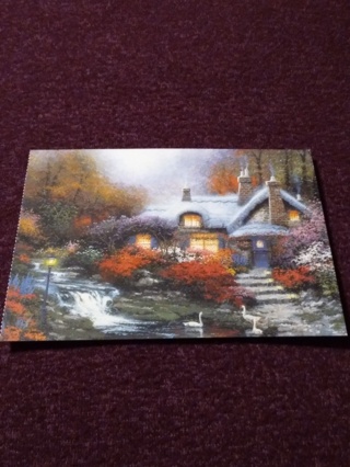 Thomas Kinkade Postcard - Evening at Swanbrooke Cottage