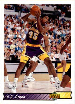 992-93 Upper Deck Los Angeles Lakers Basketball Card #195 A.C. Green