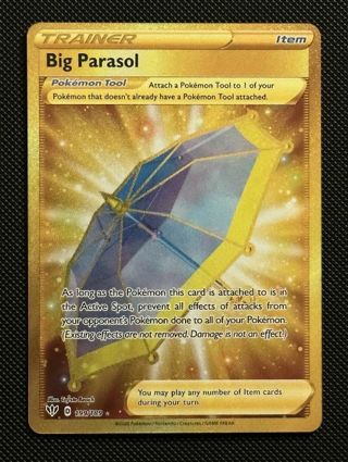 NM Gold Secret Rare Big Parasol Pokemon card