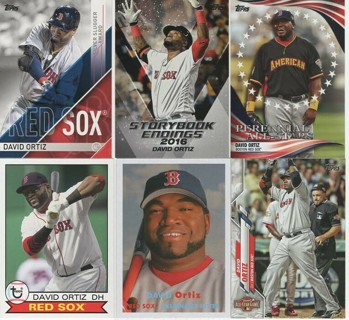 Fantastic Set of 6 Big Pappi David Ortiz w/3 Inserts!