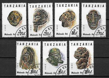 1992 Tanzania Sc985a-g Carved masks complete set of 7 CTO