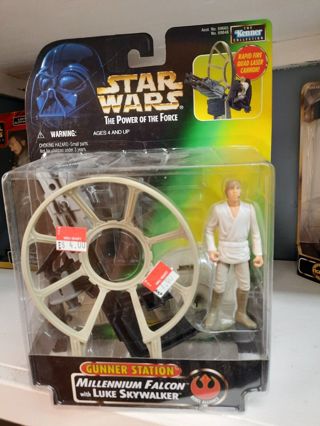 Star Wars Power of the Force Gunner Station Millennium Falcon & Luke Skywalker