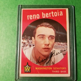 1959 - TOPPS EXMT - NRMT BASEBALL - CARD HI NO. 84 - RENO BERTOIA - SENATORS