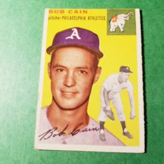 1954 - TOPPS BASEBALL CARD NO. 61 - bob cain - A'S - BV= $25