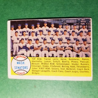 1958 - TOPPS BASEBALL CARD NO. 44 - WASHINGTON TEAM - SENATORS