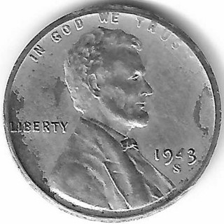 Estate Find 1943-S "Steelie" Lincoln Wheat Penny U.S. One Cent Error Coin