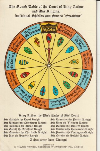 Vintage Unused Postcard: The Round Table of the Court of King Arthur