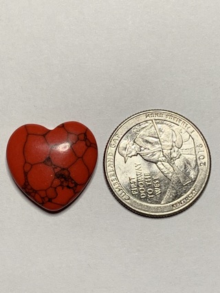 ❣HEALING STONE~#19~RED AND BLACK~HEART-SHAPED~FREE SHIPPING❣