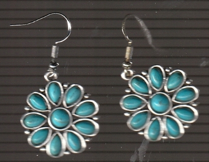 SP Artificial Turquoise Daisy Earrings (PLEASE READ DESCRIPTION)