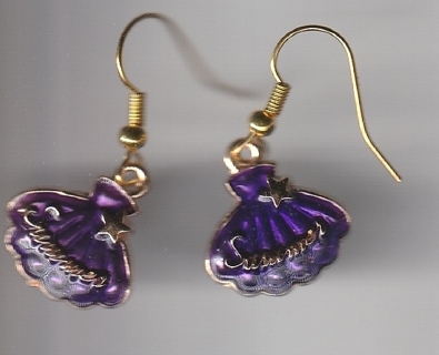 GP ENAMEL PURPLE SHELL EARRINGS (PLEASE READ DESCRIPTION