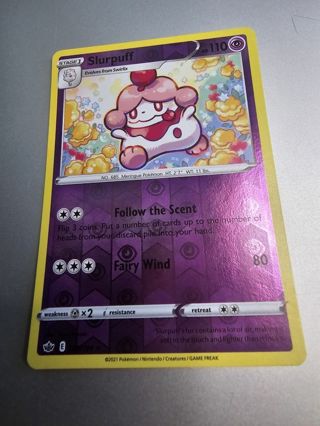 Pokemon Slurpuff reverse holo rare card 068/198