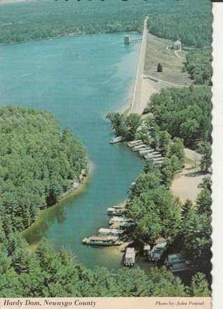 Vintage Unused Postcard: (e): Hardy Dam, Newaygo County, MI