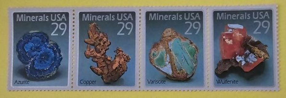 One Strip of 4 Mint .29 Mineral US Postage Stamps