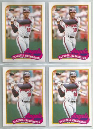Lot of (4) 1989 Topps Traded Claudell Washington #125T Angels