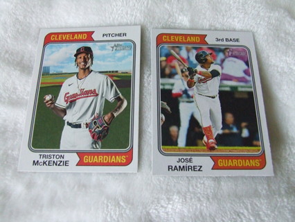 2023 Cleveland Guardians Topps Card Lot of 2