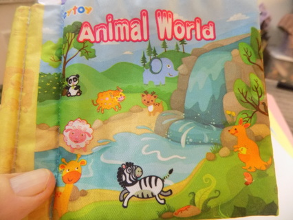 Animal World Crinkle noise toddler book machine washable