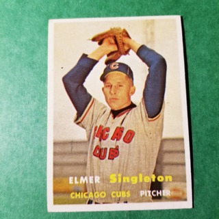 1957 - TOPPS BASEBALL - CARD NO. 378 - ELMER SINGLETON - CUBS