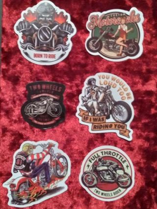 6 - "MANIAC MOTORCYCLES" STICKERS