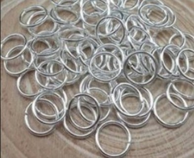 Silvertone open jump rings QTY 20