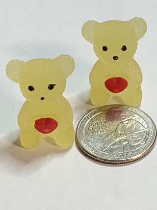 TEDDY BEARS~#2~YELLOW~SET OF 2 BEARS~FREE SHIPPING!